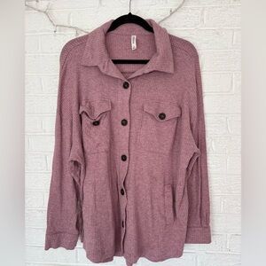 Zenana Outfitters Mauve Ribbed Knit Top